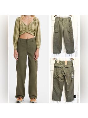 NWT Levi's '94 Baggy Cargo Pants Olive Army Green Utility Pant Size 27 Brand New